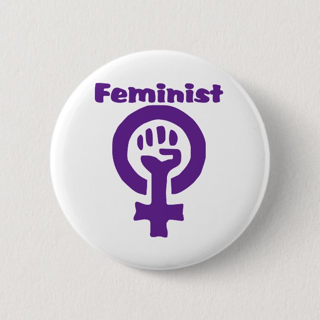 Frauensymbol in Lila Button (Vorderseite)