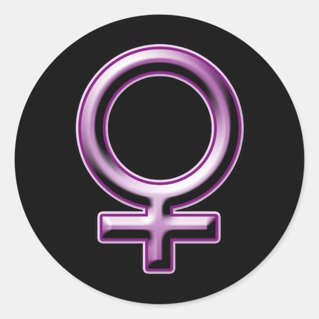 Frauensymbol Runder Aufkleber (Vorderseite)