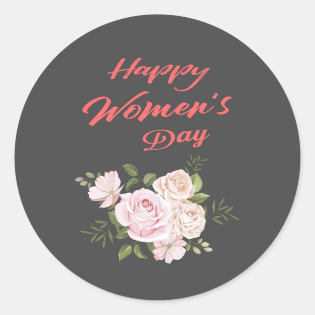Frauentag dunkelgrau runder aufkleber (Vorderseite)