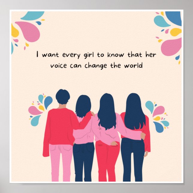 Frauentag Thema niedliches Design Poster (Vorne)