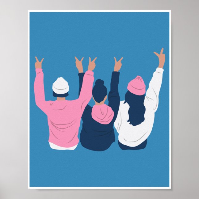 Frauentag Thema niedliches Design Poster (Vorne)