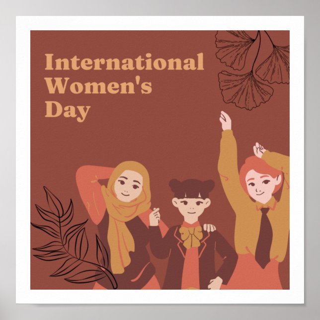 Frauentag Thema niedliches Design Poster (Vorne)