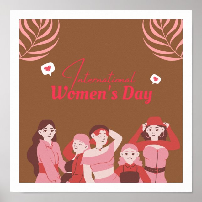 Frauentag Thema niedliches Design Poster (Vorne)
