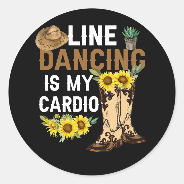 Frauentanz ist mein Cardio-Tänzerland Mu Runder Aufkleber (Vorderseite)