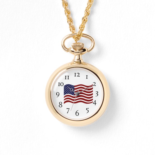 Frauenwache - Amerikanische Flagge Armbanduhr (Vorderseite)