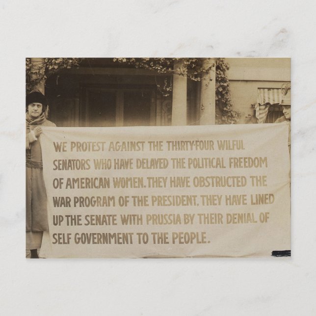 Frauenwahlbanner in Washington D.C. 1918 Postkarte (Vorderseite)