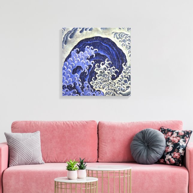 Frauenwelle | Hokusai | Leinwanddruck (Insitu (Wohnzimmer))
