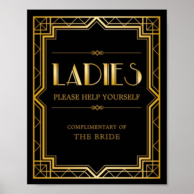 Frauenzeichen | Gatsby Art Deco Poster (Vorne)