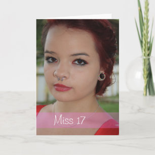Fräulein 17, 17. Geburtstag Foto Grußkarte Feiertagskarte