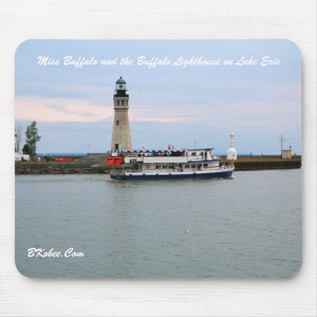 Fräulein Buffalo und Leuchtturm, Büffel NY Mousepad (Vorne)