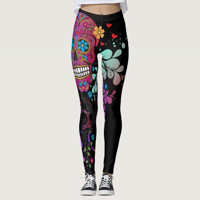 Fräulein Eve - Girlie Schädel Leggings (Vorderseite)