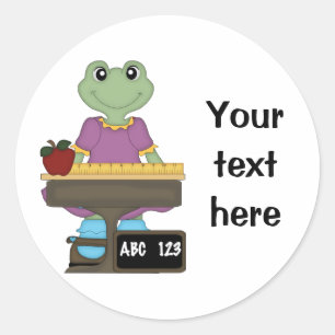 Fräulein Frosch/Passe deinen Text an! Runder Aufkleber