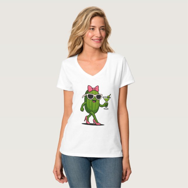 Fräulein Gurken Chic T-Shirt (Vorderseite Vollansicht)