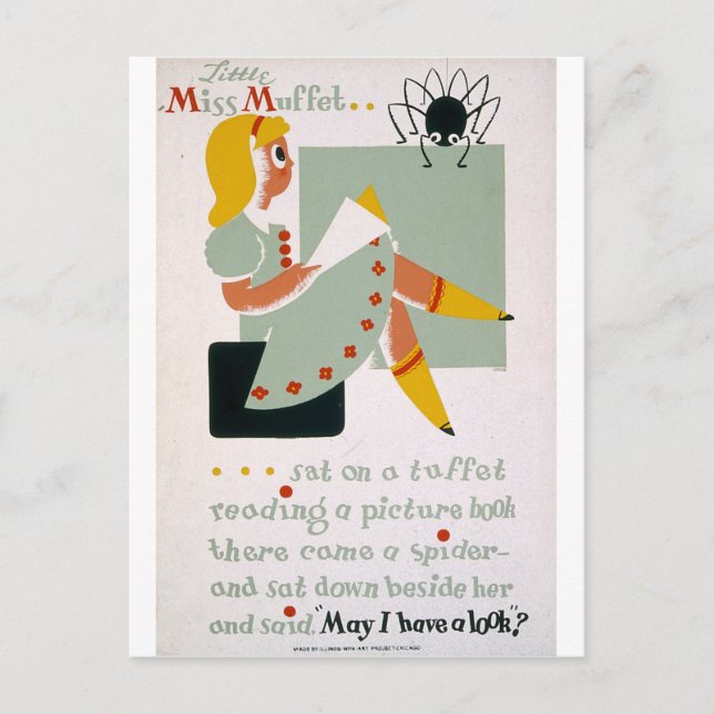 Fräulein Muffet Postkarte (Vorderseite)