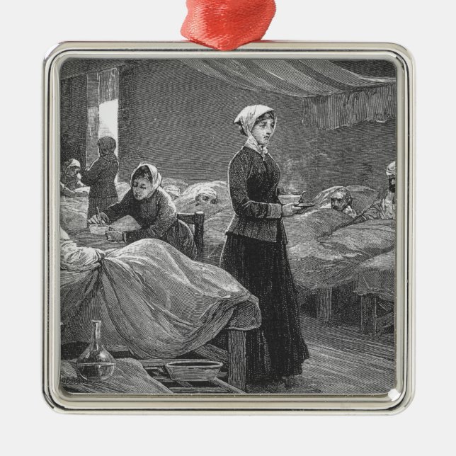 Fräulein Nightingale im Kasernen-Krankenhaus Silbernes Ornament (Vorne)