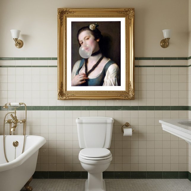 Fräulein Sassy bläst Kaugummiblasen Poster (Von Creator hochgeladen)