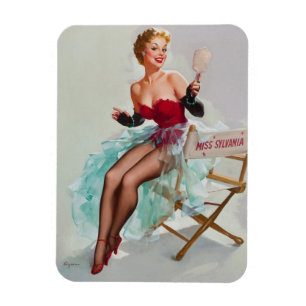 Fräulein Sylvania Pin-Up Mädchen Magnet