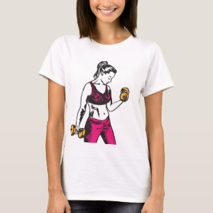 Frauweightlifting-persönliches Trainings-Geschäft T-Shirt