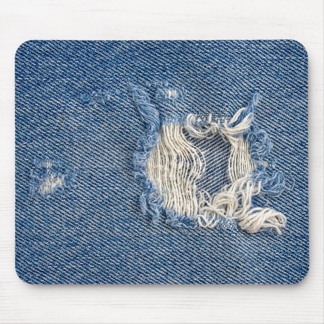 Frayed Blue Denim Mousepad (Vorne)