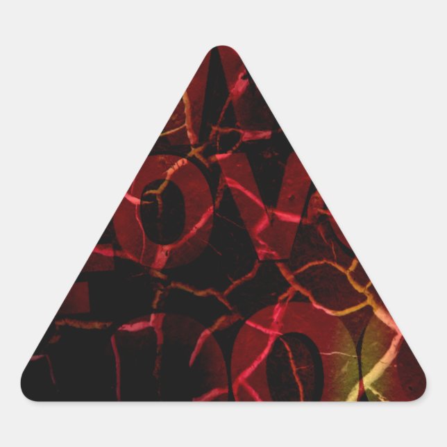 Frayed Edges, Starkes Herz: Unzerbrechliche Liebe Dreieckiger Aufkleber (Vorderseite)