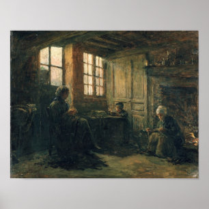 Fraying Linen, Honfleur, 1877 Poster