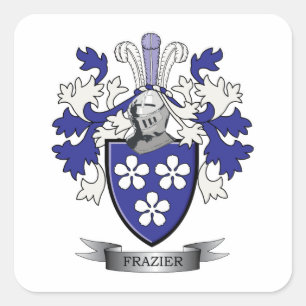 Frazier Familienwappen-Wappen Quadratischer Aufkleber