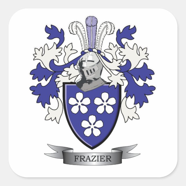 Frazier-Familienwappen-Wappen Quadratischer Aufkleber (Vorderseite)