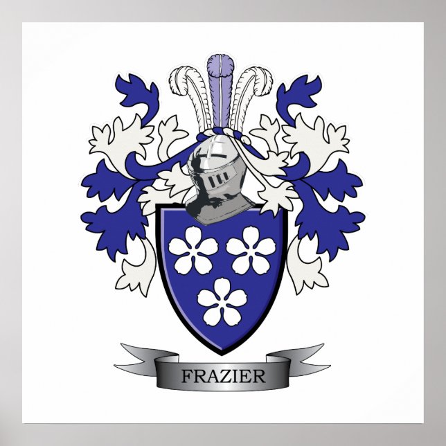 Frazier Family Crest Coat of Arms Poster (Vorne)