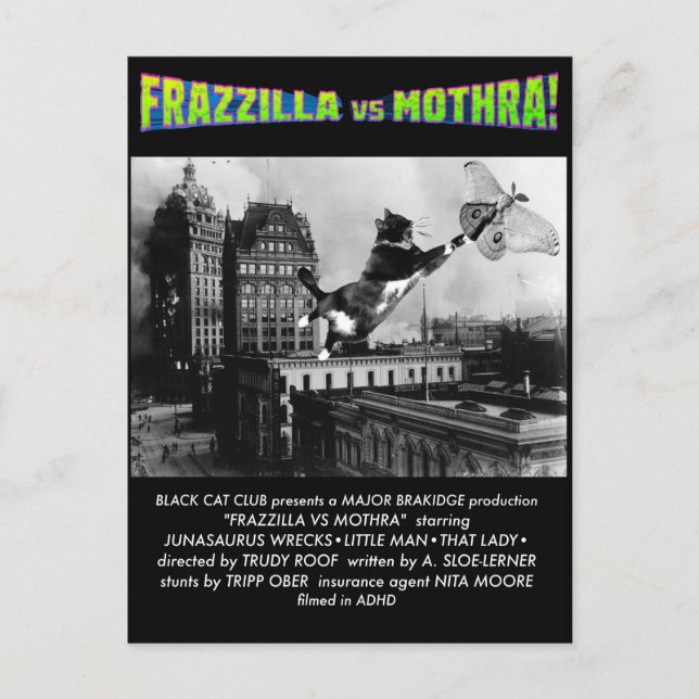 Frazzilla! A Monster Cat Postcard Postkarte (Vorderseite)