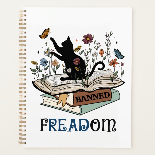 FREADOM - Katzen & Bücher - Ich lese verbotene Büc Planer (Vorderseite)