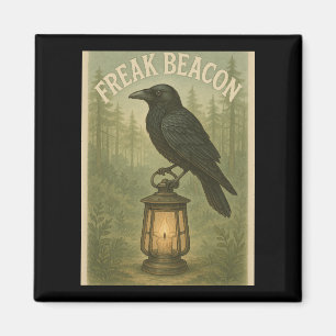 Freak Beacon Raven Square Magnet