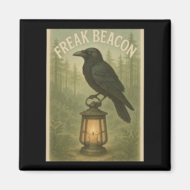 Freak Beacon Raven Square Magnet (Vorne)
