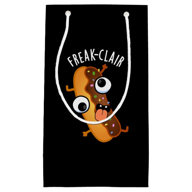 Freak-clair Funny Eclair Pun Dark BG Kleine Geschenktüte (Vorderseite)