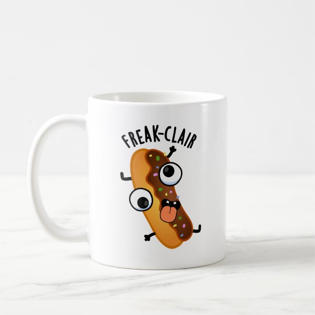 Freak-clair Funny Eclair Pun Kaffeetasse (Links)