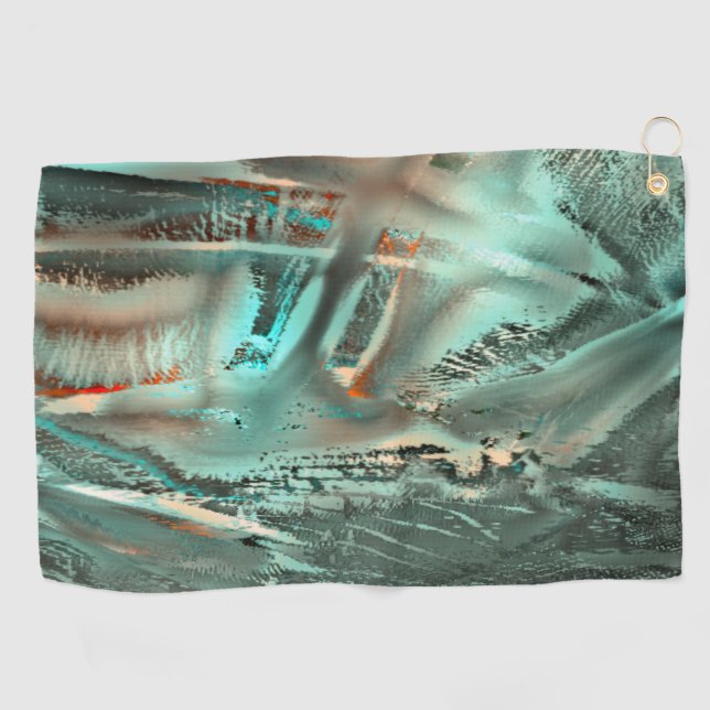 Freak graue cyan Textur & raue digitale Ausblendun Golfhandtuch (Horizontal)
