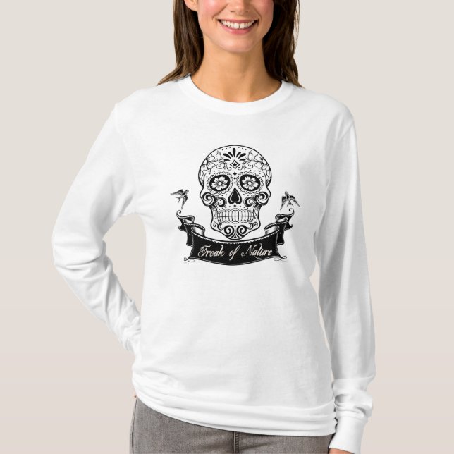 Freak Hals-T - Shirt scoup Hülse der Natur des (Vorderseite)