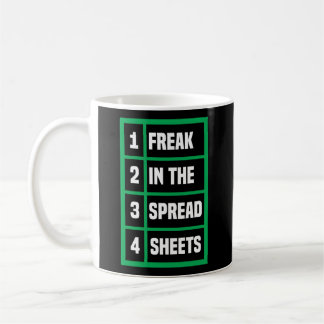 Freak in den Tabellenkalkulationen Excel-Blatt Off Kaffeetasse