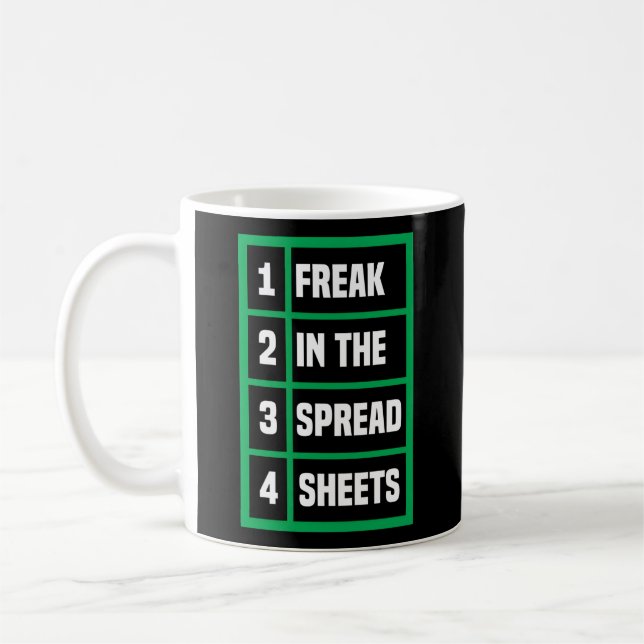 Freak in den Tabellenkalkulationen Excel-Blatt Off Kaffeetasse (Links)
