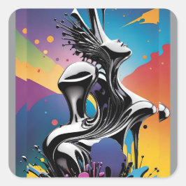 Freak Matching - Ken Gage Surreal Art Quadratischer Aufkleber