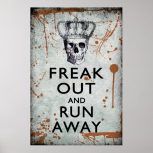 Freak Out und Lauf Weg Halloween Poster
