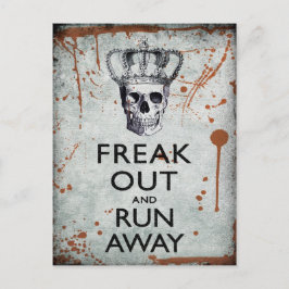 Freak Out und Run Away Halloween Postcard Postkarte