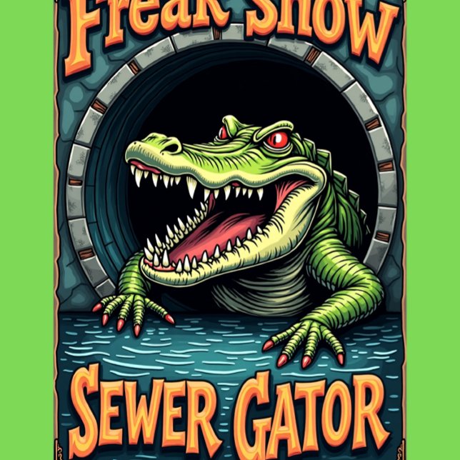Freak Show Collection Sewer Gator Graphic  T-Shirt (Von Creator hochgeladen)