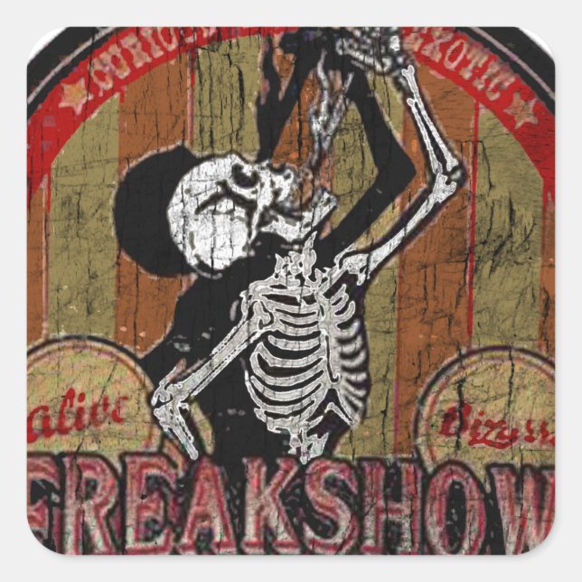 Freak Show Quadratischer Aufkleber (Vorderseite)