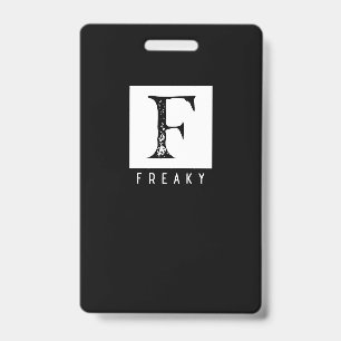 Freakige fettgedruckte Typografie Schwarz-Weiß-Des Ausweis