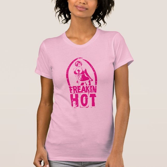 Freakin heißes Mädchen-Logo-Pink-Trägershirt T-Shirt (Vorderseite)