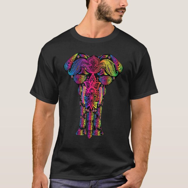 Freaking Liebe Elefanten Wasserfarbe Hindus in T-Shirt (Vorderseite)