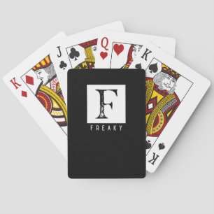 Freaky Bold Typografie Schwarz-Weiß-Design Spielkarten