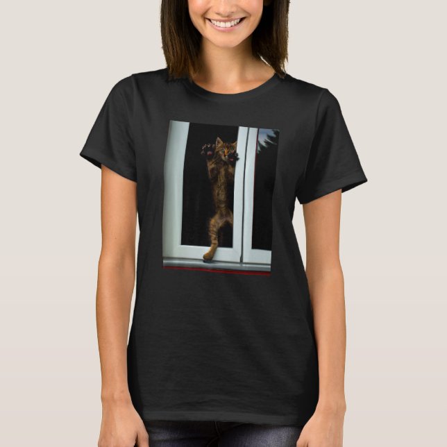 Freaky Cat Artwork kitten Mem T-Shirt (Vorderseite)