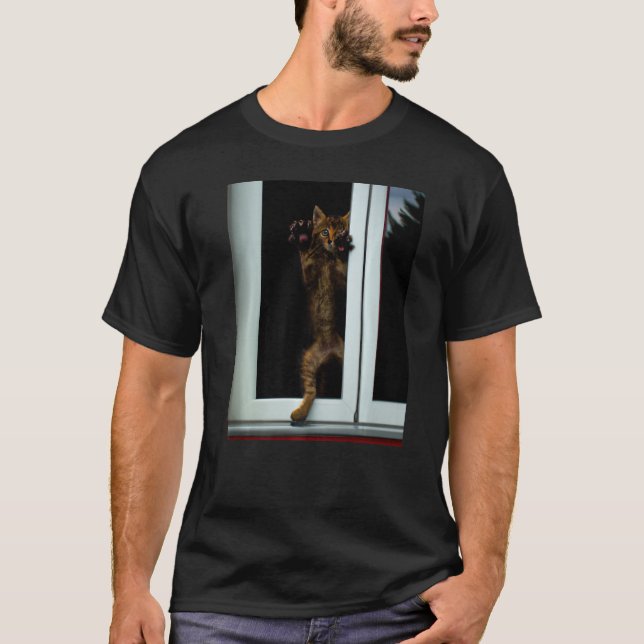 Freaky Cat Artwork kitten Mem T-Shirt (Vorderseite)