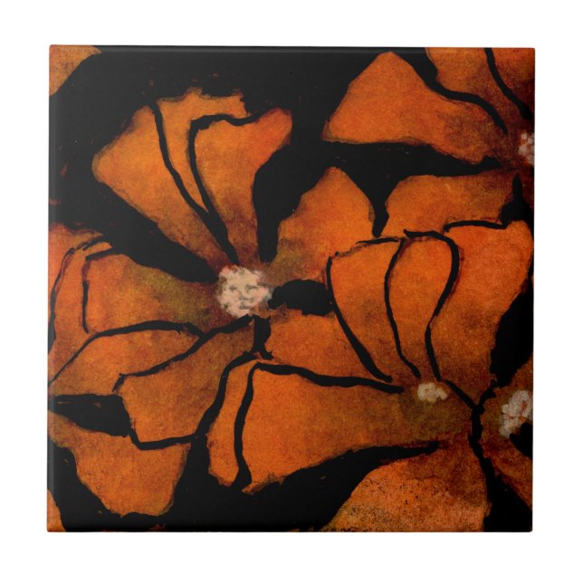 "Freaky Floral #1" Kitchen Garden Keramik Tile Fliese (Vorderseite)